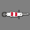 4mm Clip & Key Ring W/ Full Color Flag of Peru Key Tag